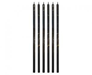 ŚWIECZKI URODZINOWE CZARNO-ZŁOTE 16,5 CM 6 SZT