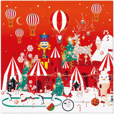 SERWETKI PAPIEROWE ŚWIĄTECZNE MIASTECZKO 33 CM 20 SZT