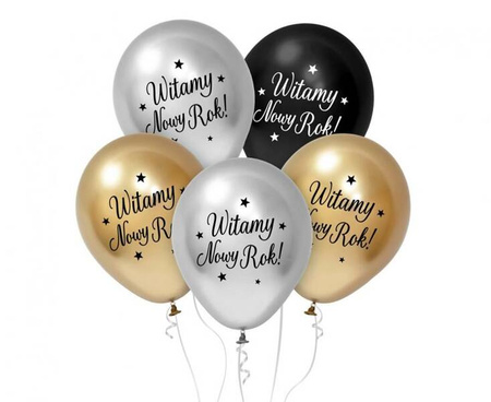 BALONY WITAMY NOWY ROK 5 SZT 30 CM
