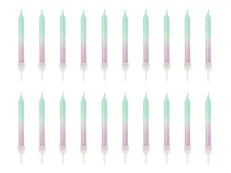 ŚWIECZKI URODZINOWE OMBRE 20 szt.