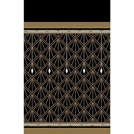 OBRUS PLASTIKOWY CZARNO-ZŁOTY 137X243 CM