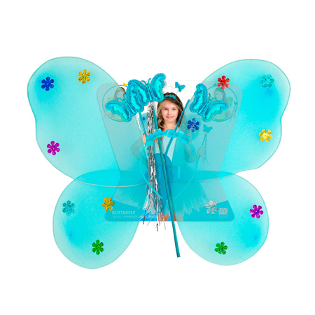 ZESTAW MOTYLKA 3 ELEMENTY NIEBIESKI