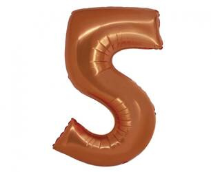 BALON FOLIOWY CYFRA 5 MIEDZIANA 76 CM