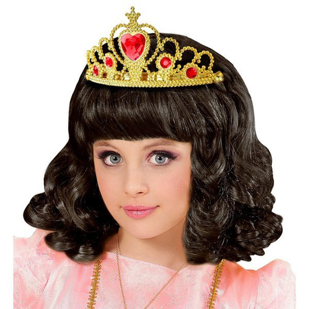 TIARA ZŁOTA SERCE CZERWONE