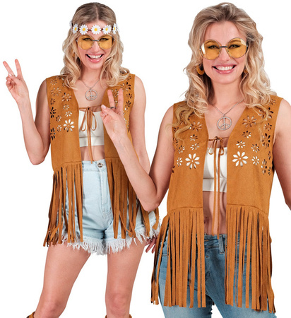 KAMIZELKA HIPISKI Z KWIATKAMI