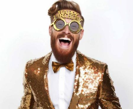 OKULARY HAPPY BIRTHDAY ZŁOTE