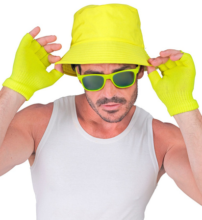 RĘKAWICZKI ŻÓŁTE KRÓTKIE BEZ PALCÓW LATA 80