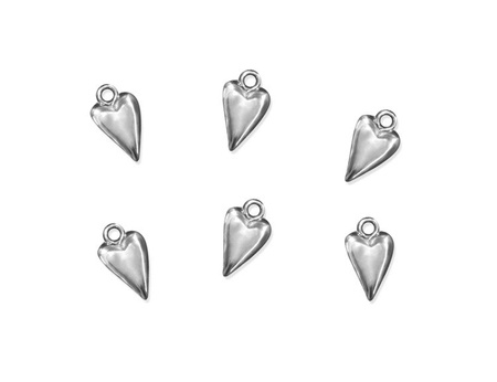 Aplikacje Serce, srebrny, 19mm (1 karton / 50 op.) (1 op. / 25 szt.)