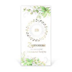 ZAPROSZENIA NA KOMUNIĘ EUKALIPTUS 10 SZT. IHS