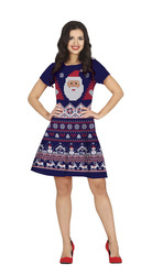 STRÓJ SUKIENKA ŚWIĄTECZNA GRANATOWA