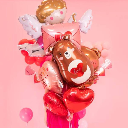 BALON FOLIOWY MIŚ Z SERCEM LOVE 48x79CM