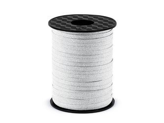 WSTĄŻKA BROKATOWA SREBRNA 5mm/225m