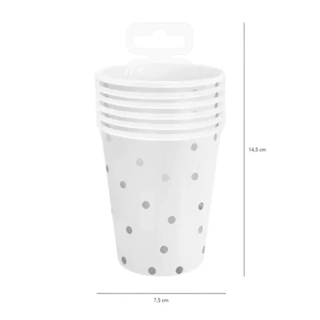 KUBECZKI W SREBRNE KROPKI 6SZT