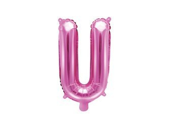 BALON FOLIOWY 35cm, LITERA U RÓŻOWA