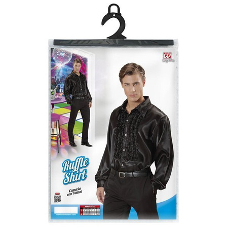 KOSZULA Z ŻABOTEM HISZPAŃSKA CZARNA