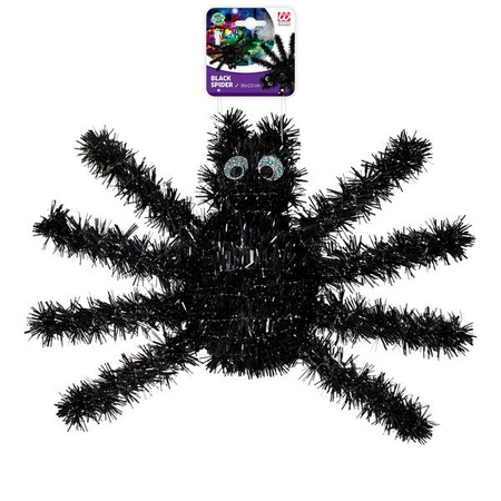 CZARNY PAJĄK 36 X 22 CM OZDOBA DEKORACJA HALLOWEEN
