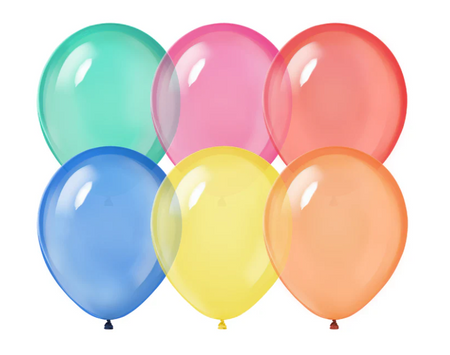 BALONY LATEKSOWE KRYSTALICZNE MIX KOLORÓW 27 CM 10 SZT