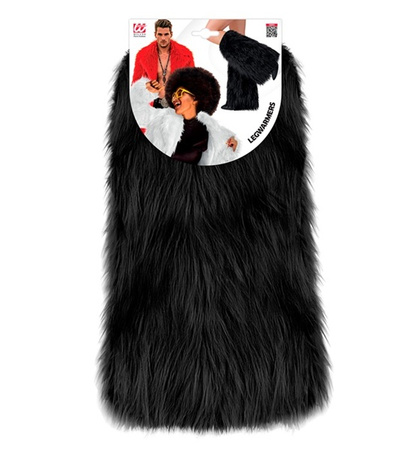 OCIEPLACZE NA NOGI CZARNE FUTRZASTE