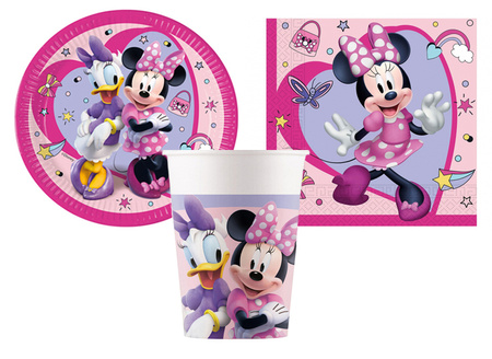 ZESTAW MYSZKA MINNIE KUBECZKI + TALERZYKI + SERWETKI