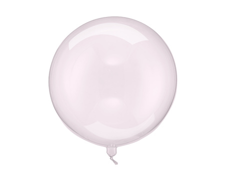 BALON KULA 40 CM TRANSPARENTNY RÓŻ