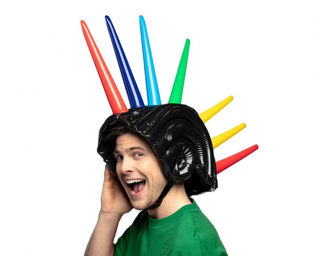 Nadmuchiwany kask z kolcami kolorowe kolce dmuchany