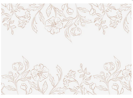 BIEŻNIK BIAŁY KWIATY 40 X 500 CM