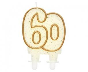 ŚWIECZKA URODZINOWA ZŁOTA 60