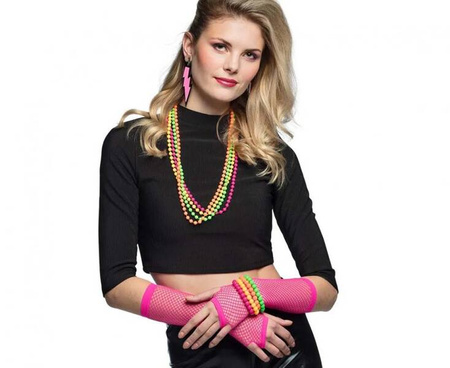 Zestaw Disco lata 80' (ocieplacze, naramienniki, naszyjniki, bransoletki i kolczyki)