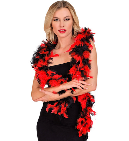 BOA Z PIÓR CZERWONO CZARNE 180 CM 50 G 