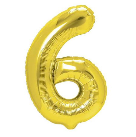BALON FOLIOWY 70 CM CYFRA 6 ZŁOTY