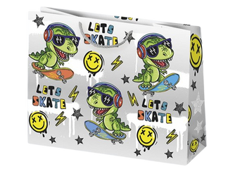 TORBA PREZENTOWA DZIECIĘCA DINO SKATER 30X23X10
