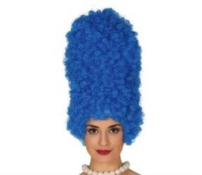 PERUKA NIEBIESKA WYSOKA KRĘCONE WŁOSY