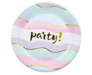 TALERZYKI PAPIEROWE PASTELOWE ELEGANT PARTY 19.5 CM 8 SZT.