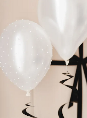 ZESTAW BALONY PERŁOWE BIAŁE I PEREŁKI 