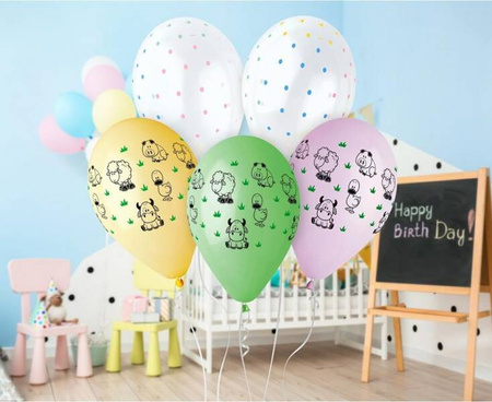 Balony Zwierzątka z Farmy, 33 cm/ 5 szt.