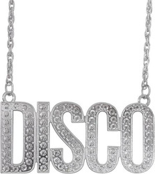 NASZYJNIK SREBRNY Z NAPISEM DISCO 65 CM