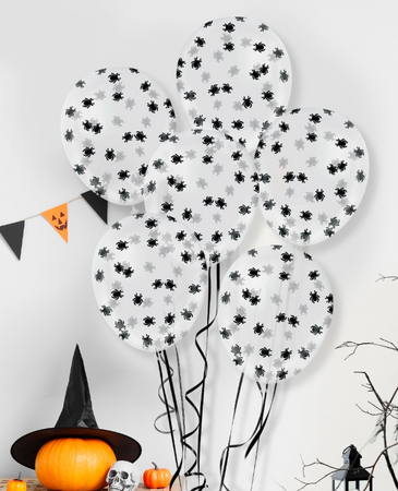 BALONY LATEKSOWE KONFETTI PAJĄKI 10 SZT.