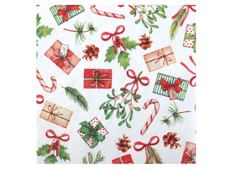 SERWETKI PAPIEROWE ŚWIĄTECZNY BUKIET 33 CM 20 SZT