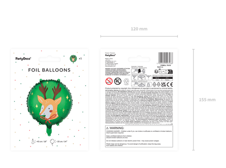 BALON FOLIOWY RENIFER 45 CM