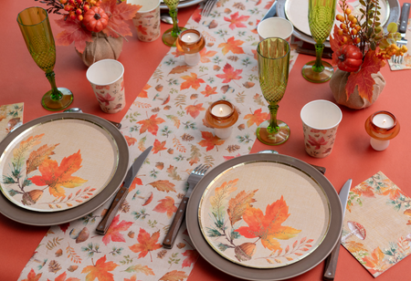 TALERZYKI PAPIEROWE JESIEŃ 23 CM 10 SZT