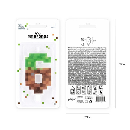 ŚWIECZKA URODZINOWA CYFRA 6 PIKSELE 7 CM