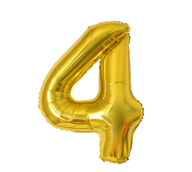 BALON CYFRA 4 ZŁOTY 100 CM