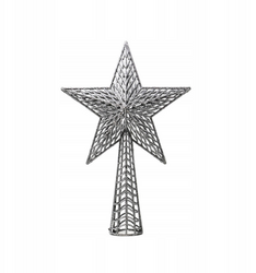 GWIAZDA CHOINKOWA NA CZUBEK SREBRNA 27 CM