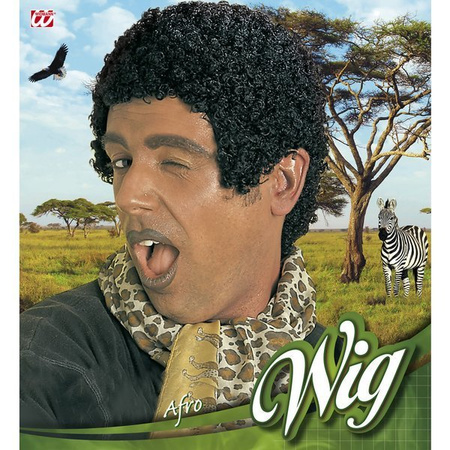 PERUKA AFRO KRÓTKIE CZARNE 