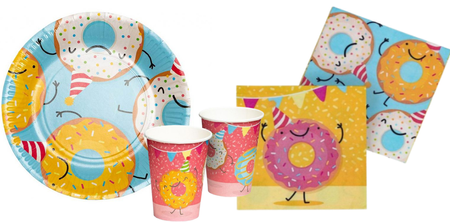 ZESTAW DONUT TALERZYKI+KUBECZKI+SERWETKI