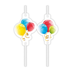 SŁOMKI PAPIEROWE BALONY 4 SZT.