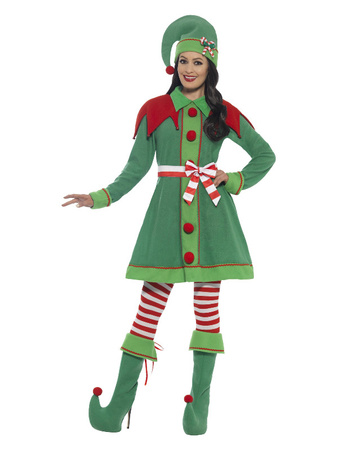 Deluxe Miss Elf Costume, Green
