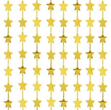 KURTYNA IMPREZOWA GWIAZDKI ZŁOTA 100x200 CM