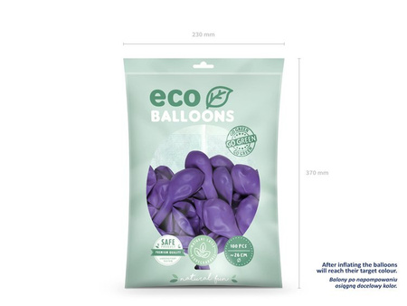 BALONY ECO 26 CM PASTELOWE LAWENDOWE 100 SZT