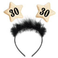 OPASKA CZARNA ZE ZŁOTYMI GWIAZDKAMI 30 URODZINY